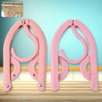 Foldable hanger unfolded showing hanger shape and anti-skid grooves