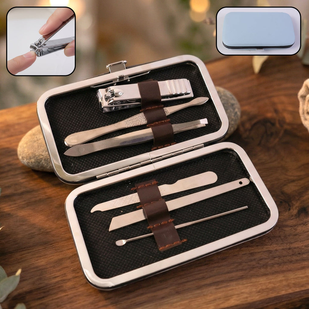 6 in 1 premium nail care manicure pedicure grooming kit in travel case