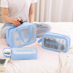 Folded compact waterproof travel toiletry bags for easy storage