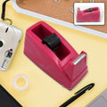 Front view of plastic tape dispenser with sharp cutter
