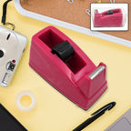 Front view of plastic tape dispenser with sharp cutter