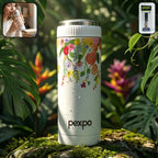 Vibrant Pexpo Crypto Art insulated stainless steel water bottle with modern design