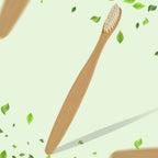 MintGuard eco-friendly bamboo toothbrush with ultra soft bristles and wooden handle