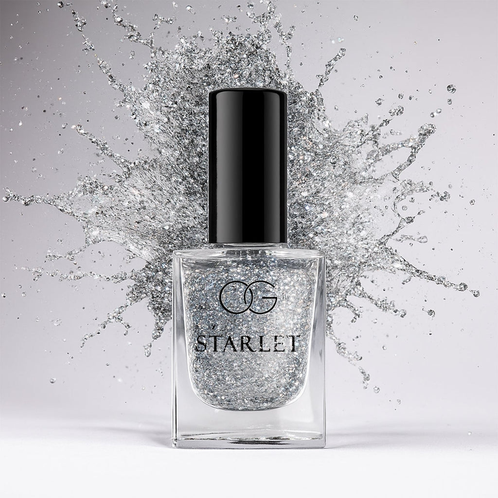 Silver Moonlight Glitter Nail Paint bottle showcasing sparkly silver glitter finish