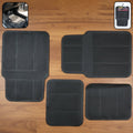 Universal car floor mat set in textured black rubber for interior protection