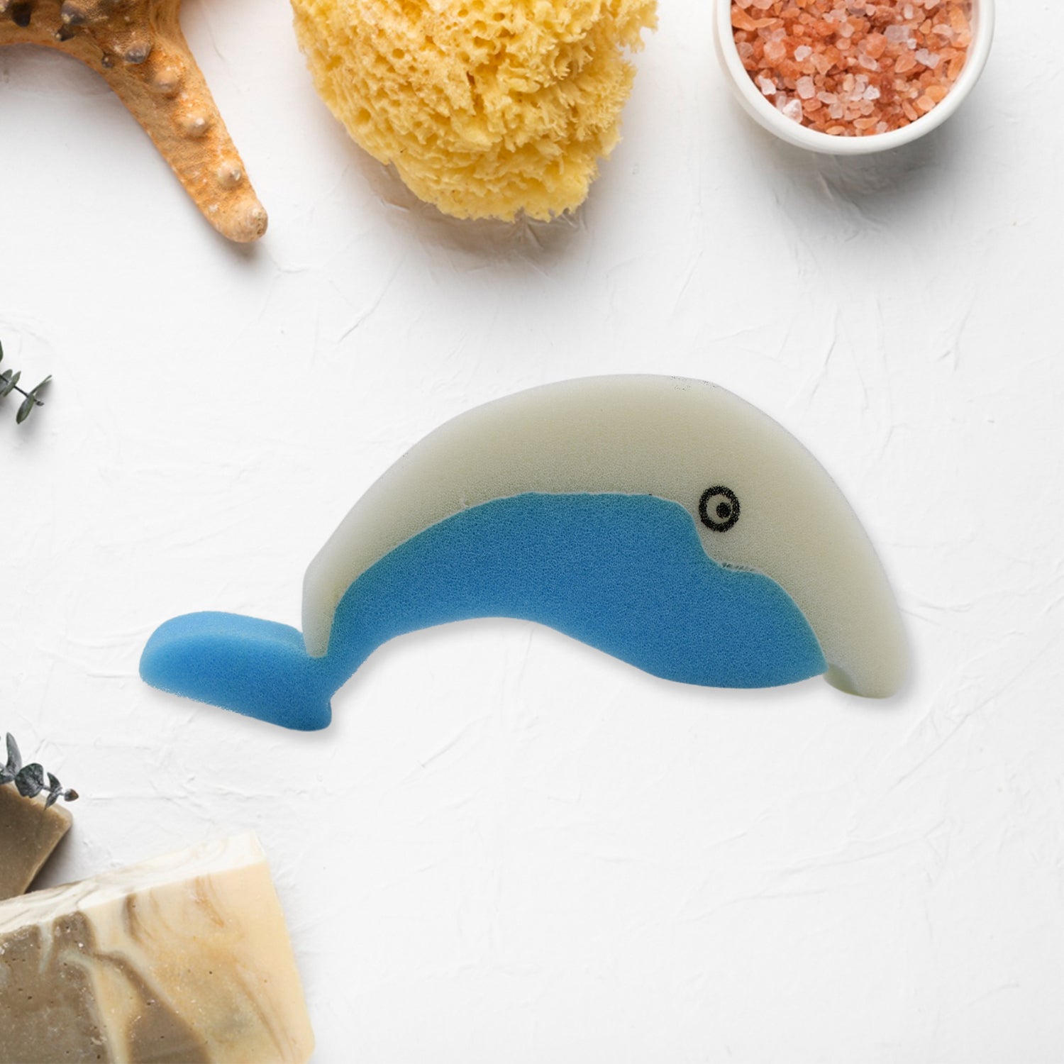 Dolfin Reusable Kitchen Sponge ready for use, emphasizing its compact and easy-to-handle size.