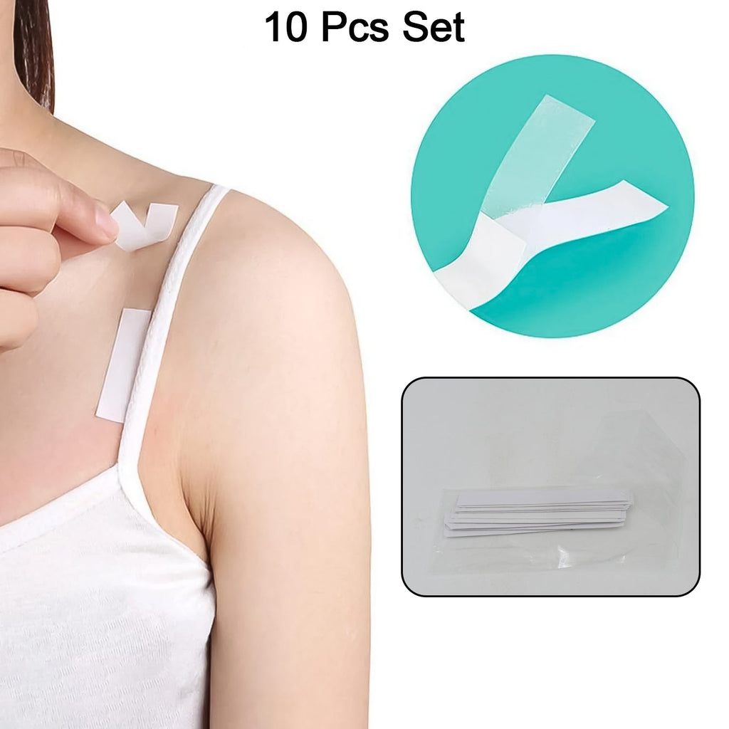 Full set of 10 transparent body tape strips in their packaging.