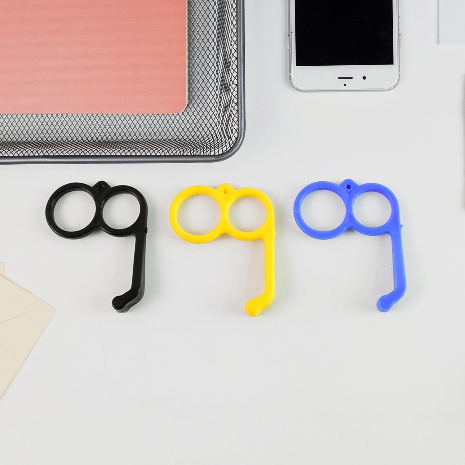 Portable phone stand in hand-shaped hook design, assorted mix colors