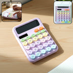 Colorful soft multicolor keys on electronic desktop calculator