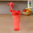Manual stirring fitness shaker bottle with hand crank, 800 ML capacity
