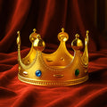 Royal Crown with colorful gems on golden base