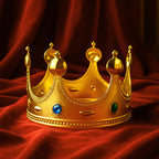 Royal Crown with colorful gems on golden base