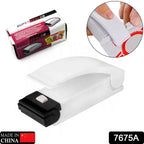 Compact plastic bag sealer in white, perfect for household food preservation.