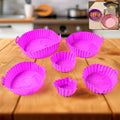 Air fryer silicone pot with handles, reusable 6 piece set for easy cooking