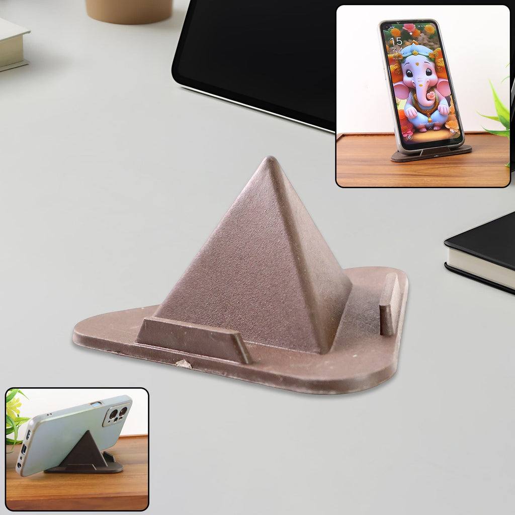 Front view of Pyramid Brown Mobile Stand supporting a device