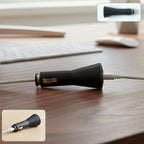 Compact 12V car USB charging adapter ideal for travel use