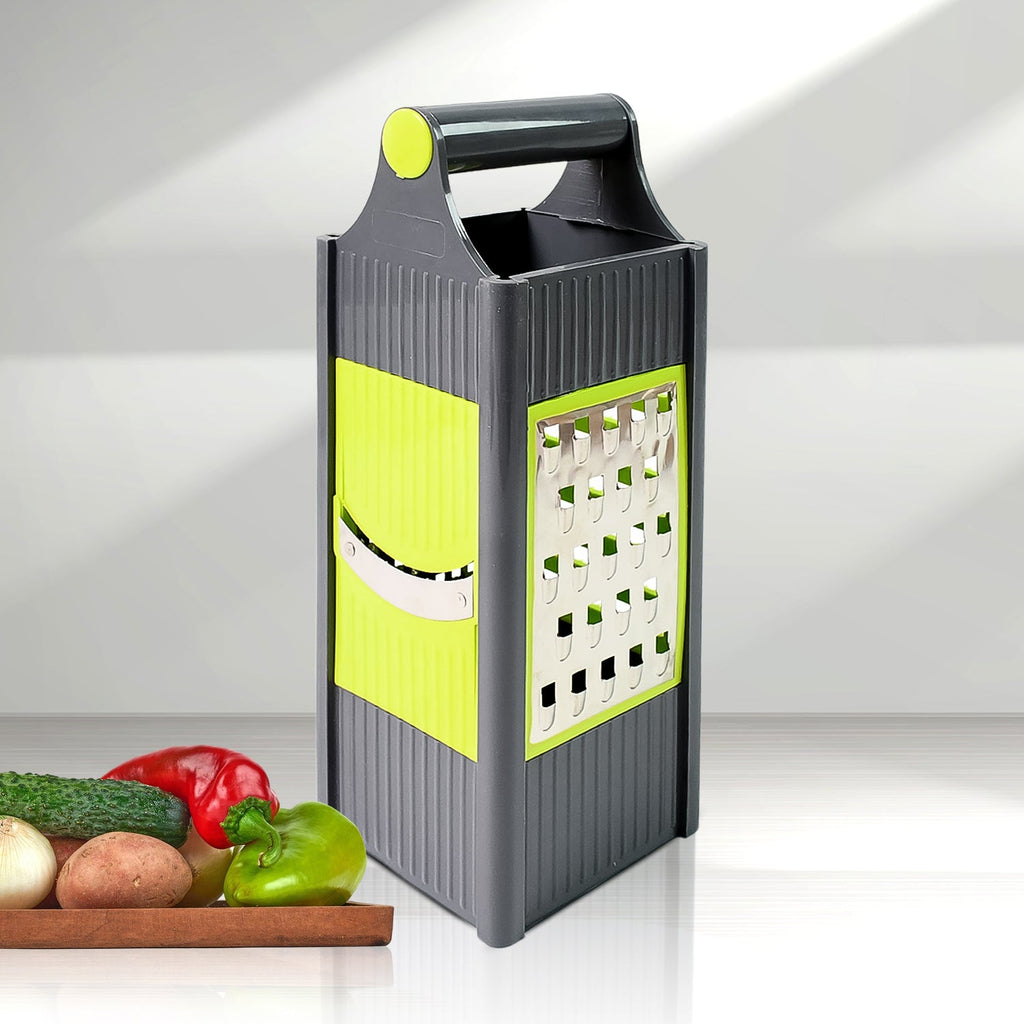 Konvex 4-in-1 vegetable slicer with multiple stainless steel blades for efficient food prep.