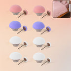 Decorative mushroom push pins applied on sofa cushion fabric