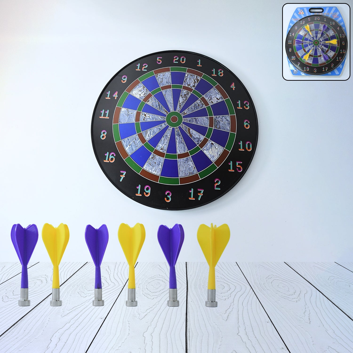 Magnetic Dart Board Game Set including board and soft-tip darts