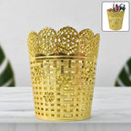 Sleek metal mesh pen holder organizer for office desk with pens