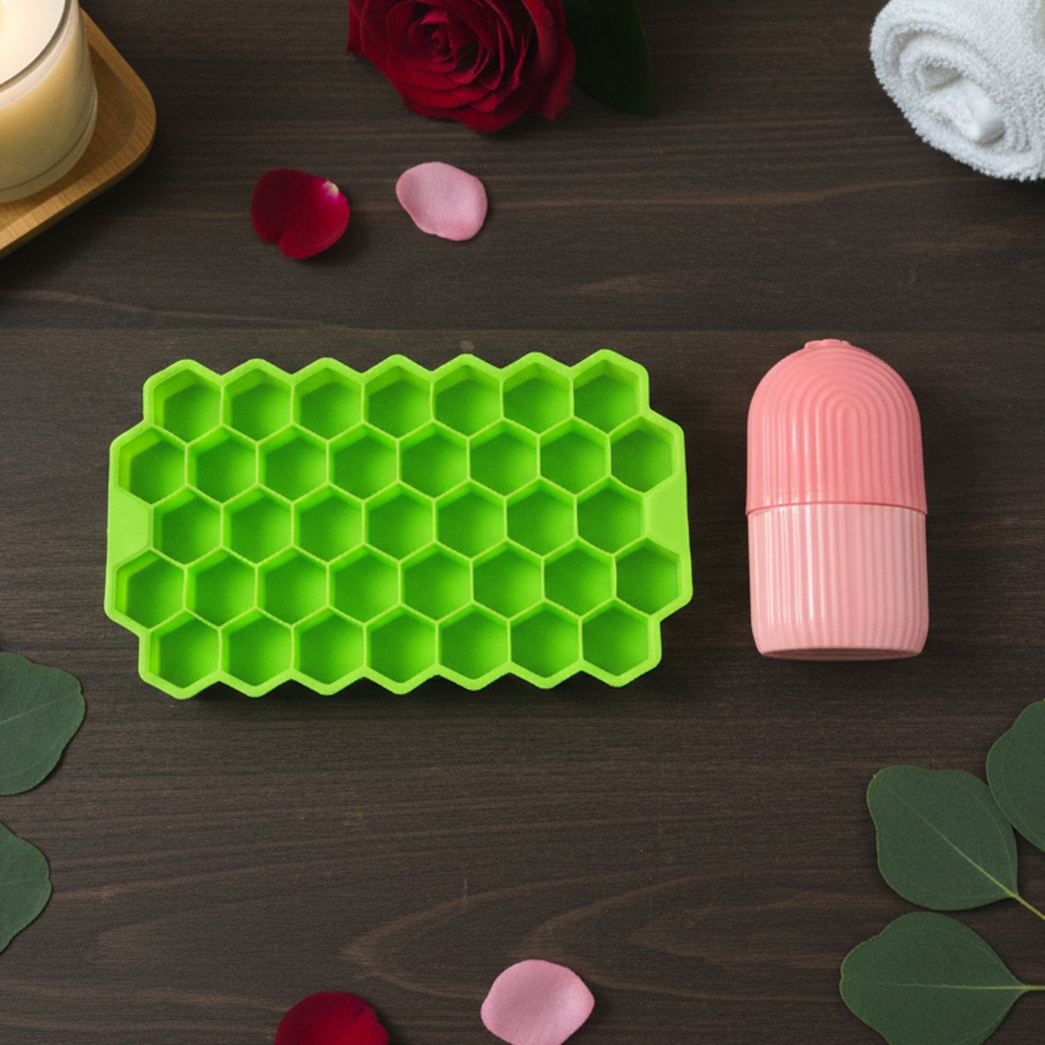 Face Icer Roller with honeycomb ice tray for skincare benefits