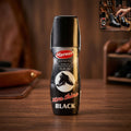 Maxwax black liquid shoe polish bottle with sponge applicator for easy use