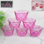 Diamond shape ice cream bowl set in clear plastic, elegantly styled for serving dessert.
