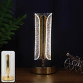 Crystal table lamp with golden LED decorative light