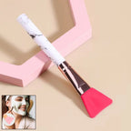 Silicone face mask applicator brush with marble finish handle