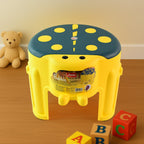 Apex Bubble Kids Step Stool with vibrant yellow and blue bubble-textured non-slip seat