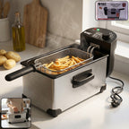 Orbit deep fryer 2000W with stainless steel basket front view