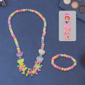 Charming Kids Pearl Necklace Set with matching bracelet for girls.