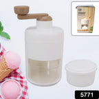 Compact manual ice shaver, perfect for quickly making fruit smoothies at home.