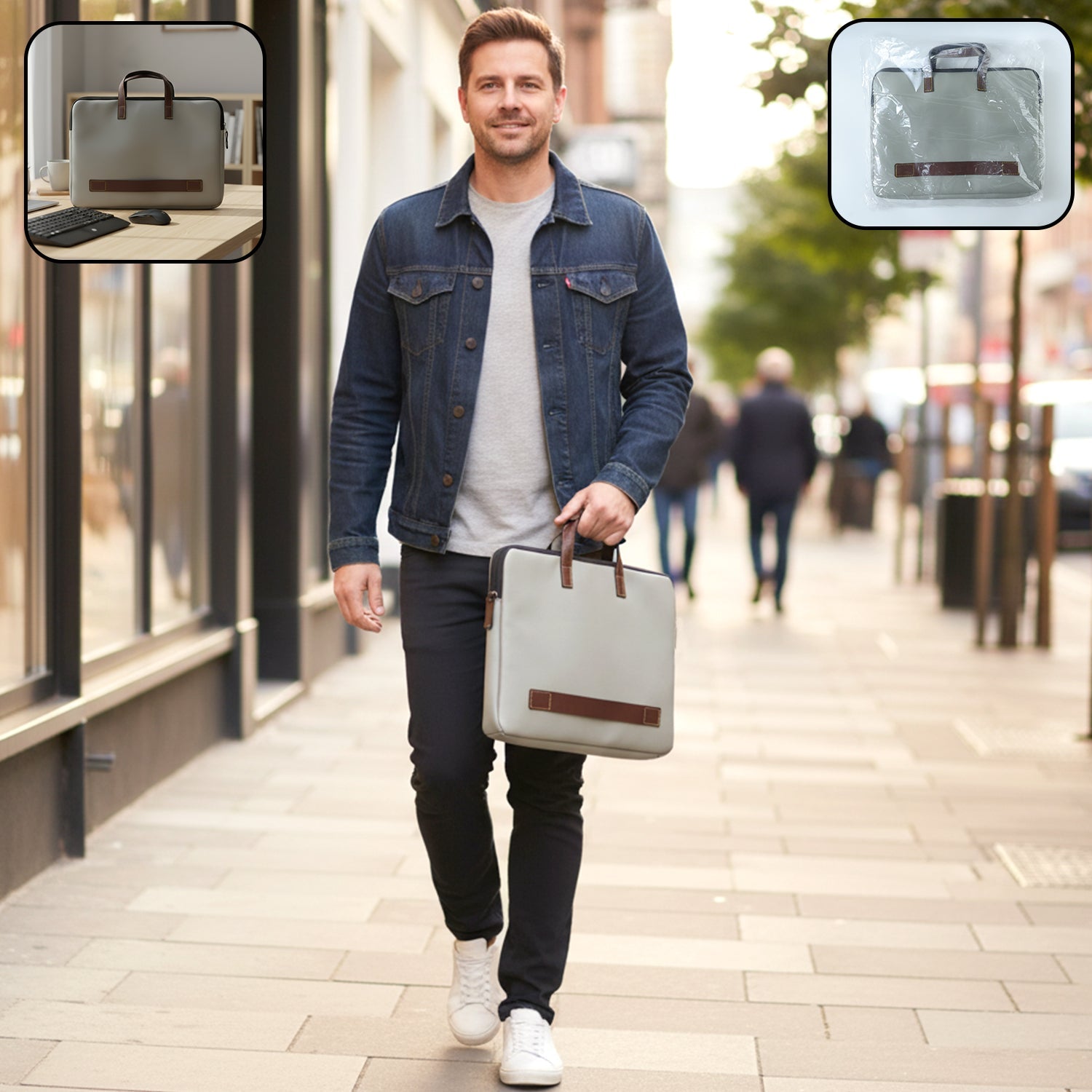 Sleek professional business carry bag with laptop and document compartments