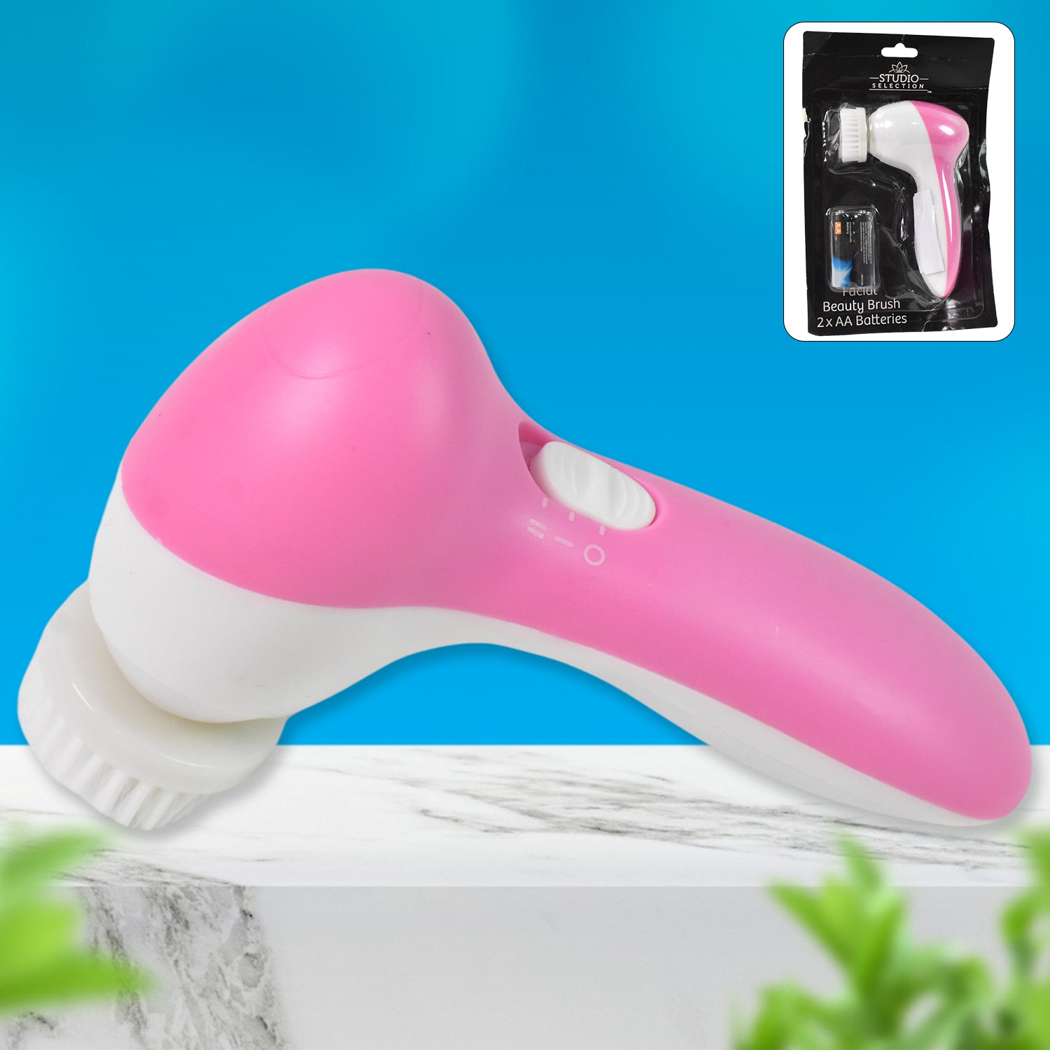 Waterproof facial cleansing brush with multiple attachments for deep skin exfoliation.
