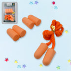 Pack of three pairs of soft foam earplugs for noise cancellation.