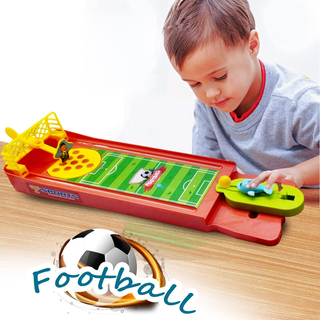 Overhead view of the complete Finger Football Game, highlighting its compact design.