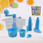 Konvex manual atta maker machine with measuring cups, ready for use on a kitchen counter.