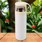 Leak-proof stainless steel water bottle with secure screw-on lid
