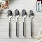 Stainless steel dinner spoons in a set for daily use
