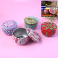 Set of 4 mandala printed metal candle containers with lids for DIY candle making
