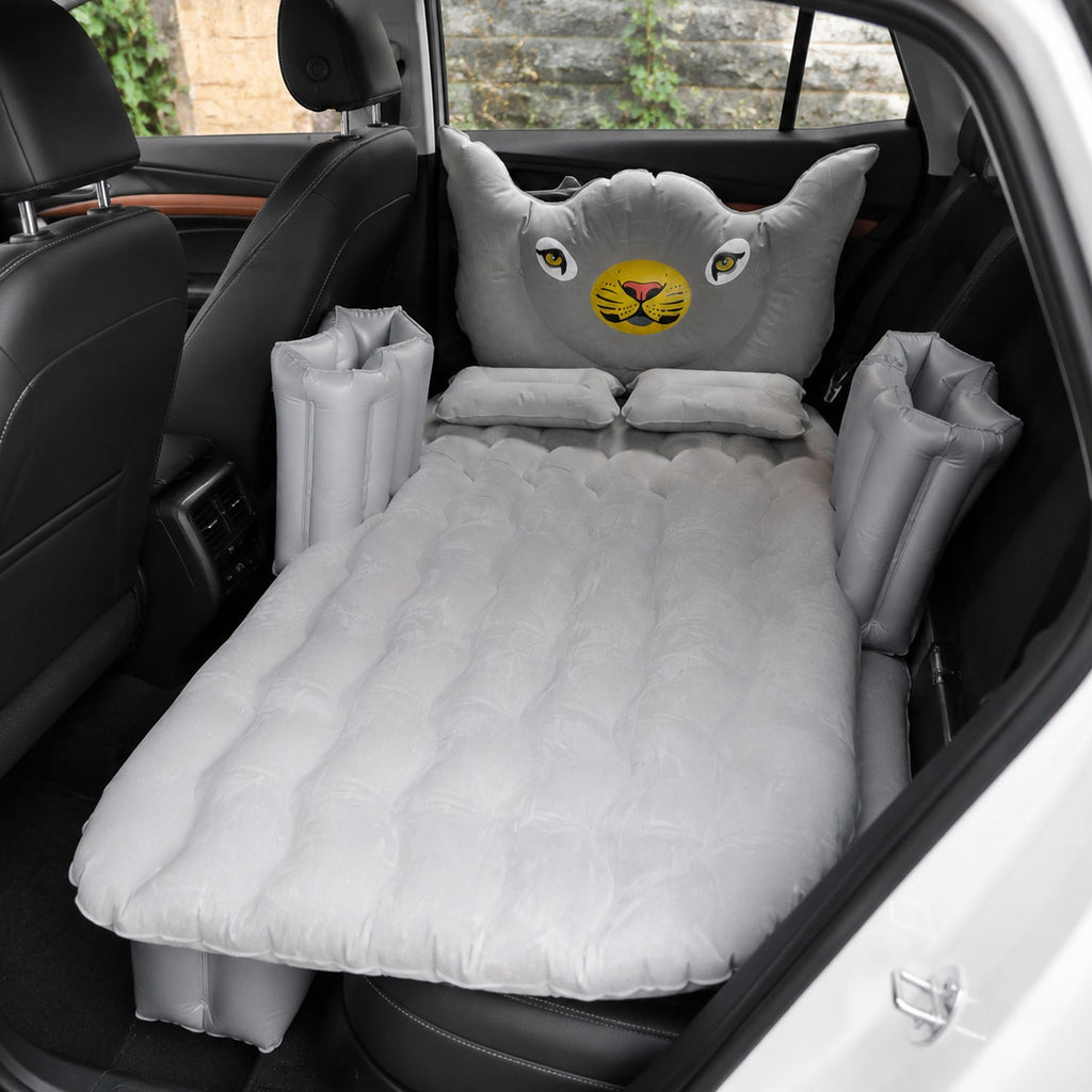 Inflated car sleeping bed air mattress in vehicle