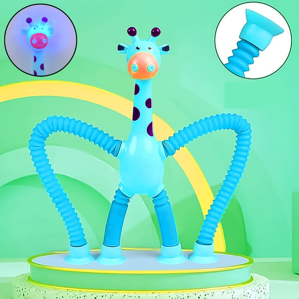 LED Giraffe Fidget Toy in its compact form with suction cups.