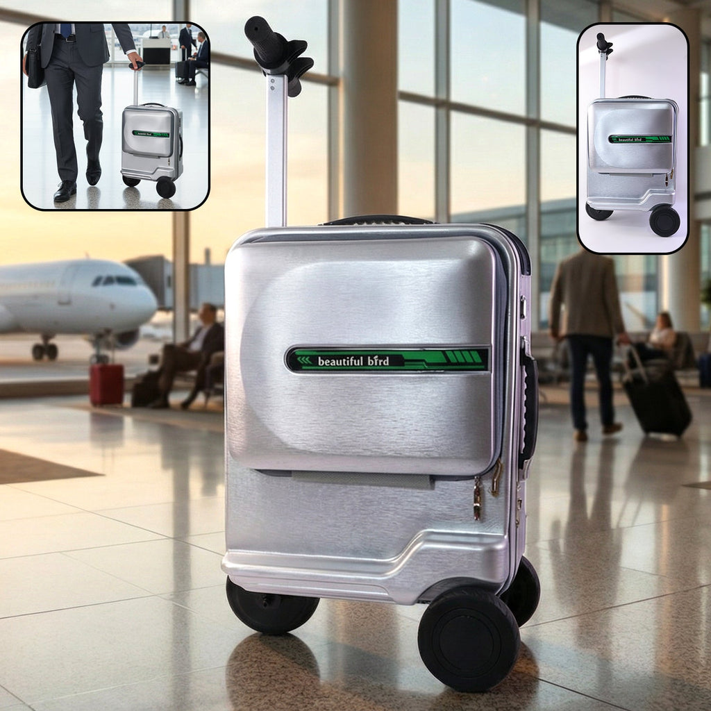 Ride-On Scooter Travel Trolley Bag with hard shell and smooth wheels