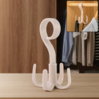 360° rotating multipurpose hook hanger with four hooks for wardrobe and kitchen use