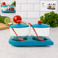 Multipurpose spice container set with tray for kitchen storage