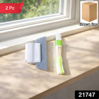 Window cleaning tool set includes sponge scrubber and microfiber brush for multipurpose use