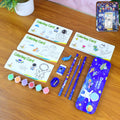 Space theme kids stationery set with coloring cards and art supplies