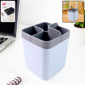 Multi-compartment desk organizer with four sections for efficient storage