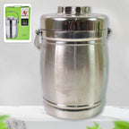 Insulated stainless steel lunch box, 2.2 Ltr, shown from the front.